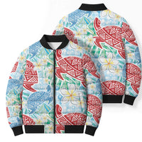Palaka with Honu and Plumeria Bomber Puffer Jacket Hawaiian Heritage Spirit LT9 - Polynesian Pride