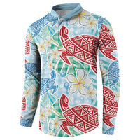 Palaka with Honu and Plumeria Button Sweatshirt Hawaiian Heritage Spirit LT9 - Polynesian Pride
