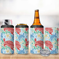 Palaka with Honu and Plumeria 4 in 1 Can Cooler Tumbler Hawaiian Heritage Spirit - Polynesian Pride