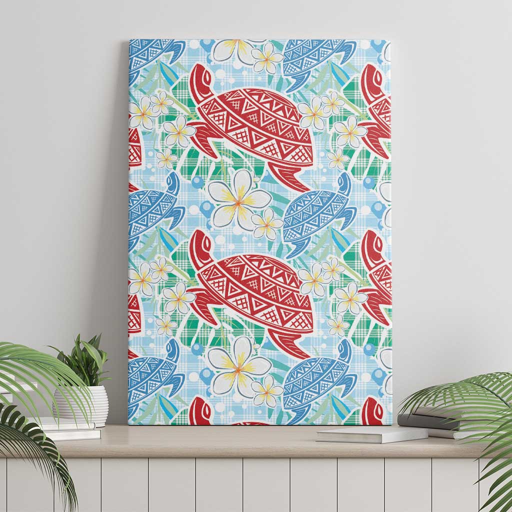 Palaka with Honu and Plumeria Canvas Wall Art Hawaiian Heritage Spirit LT9 - Polynesian Pride