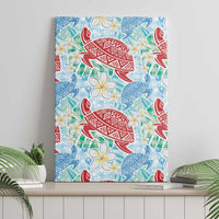 Palaka with Honu and Plumeria Canvas Wall Art Hawaiian Heritage Spirit LT9 - Polynesian Pride