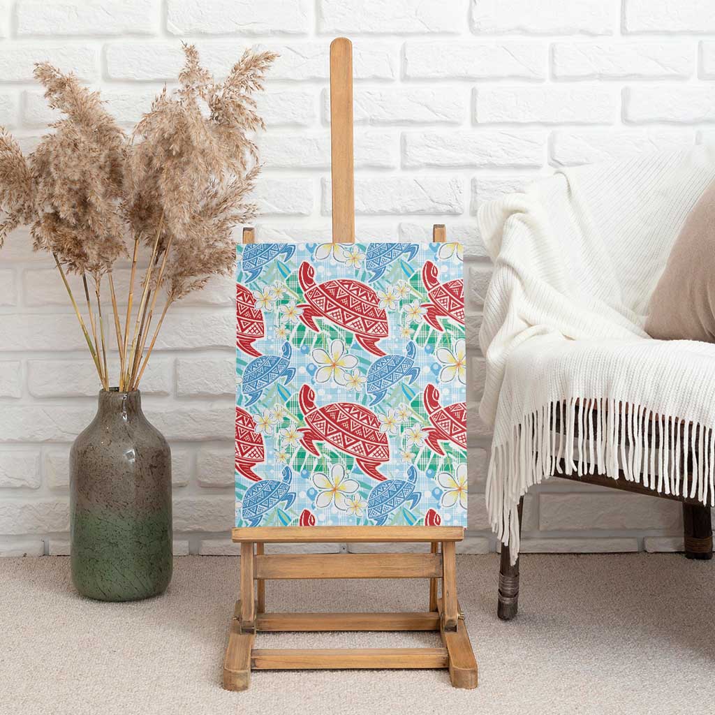 Palaka with Honu and Plumeria Canvas Wall Art Hawaiian Heritage Spirit LT9 - Polynesian Pride