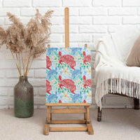 Palaka with Honu and Plumeria Canvas Wall Art Hawaiian Heritage Spirit LT9 - Polynesian Pride