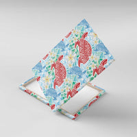 Palaka with Honu and Plumeria Canvas Wall Art Hawaiian Heritage Spirit LT9 With Frame Blue - Polynesian Pride