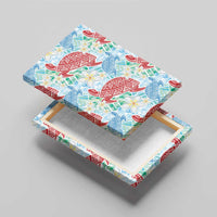 Palaka with Honu and Plumeria Canvas Wall Art Hawaiian Heritage Spirit LT9 - Polynesian Pride
