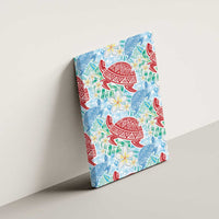 Palaka with Honu and Plumeria Canvas Wall Art Hawaiian Heritage Spirit LT9 - Polynesian Pride