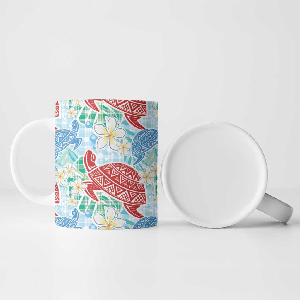 Palaka with Honu and Plumeria Ceramic Mug Hawaiian Heritage Spirit - Polynesian Pride
