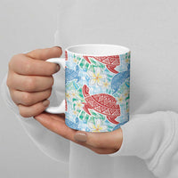 Palaka with Honu and Plumeria Ceramic Mug Hawaiian Heritage Spirit - Polynesian Pride