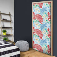 Palaka with Honu and Plumeria Door Cover Hawaiian Heritage Spirit - Polynesian Pride