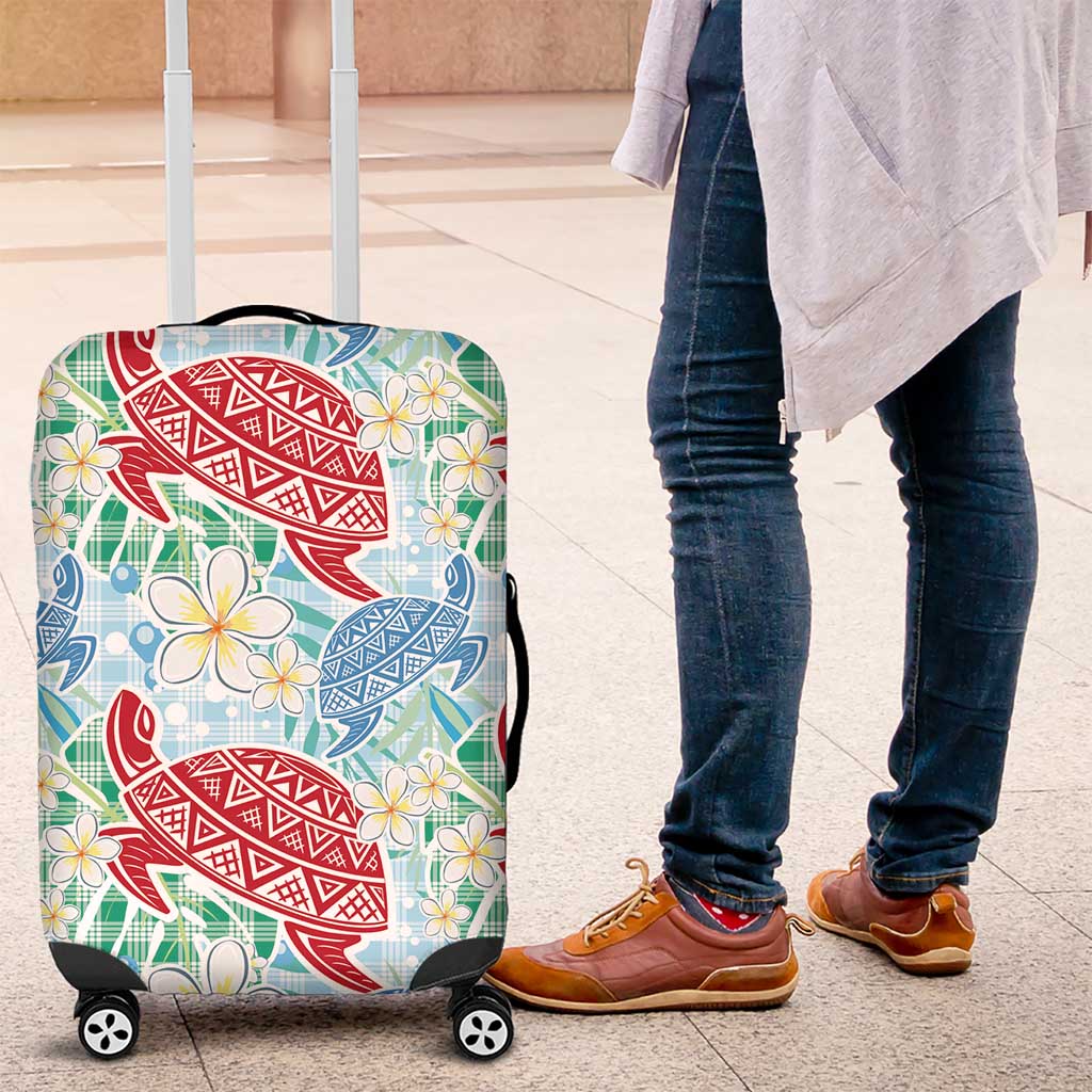 Palaka with Honu and Plumeria Luggage Cover Hawaiian Heritage Spirit - Polynesian Pride