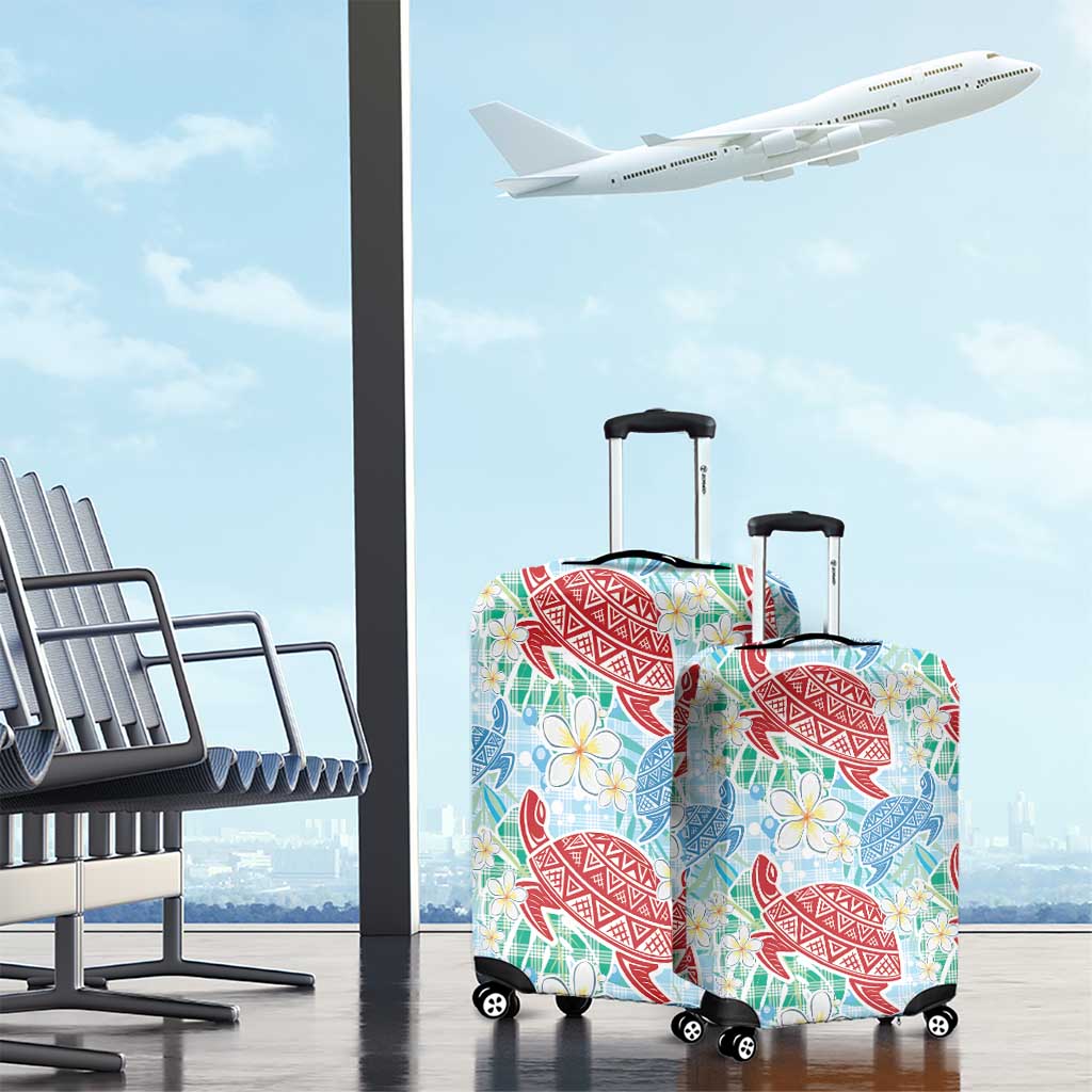 Palaka with Honu and Plumeria Luggage Cover Hawaiian Heritage Spirit - Polynesian Pride