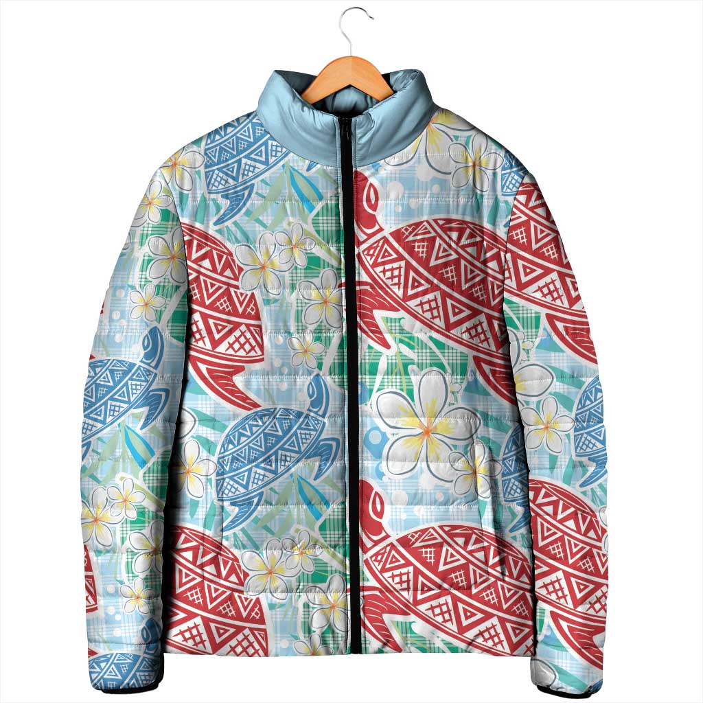 Palaka with Honu and Plumeria Padded Jacket Hawaiian Heritage Spirit LT9 - Polynesian Pride