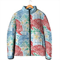 Palaka with Honu and Plumeria Padded Jacket Hawaiian Heritage Spirit LT9 - Polynesian Pride