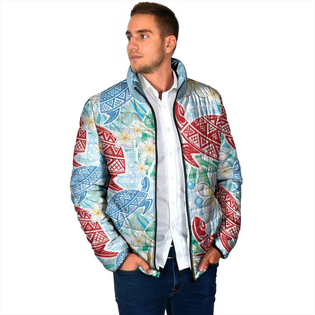 Palaka with Honu and Plumeria Padded Jacket Hawaiian Heritage Spirit LT9 - Polynesian Pride