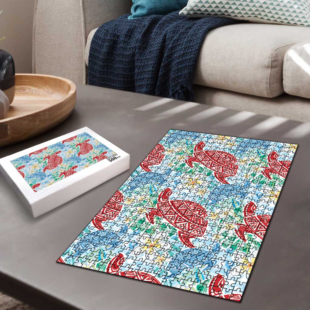 Palaka with Honu and Plumeria Puzzle Hawaiian Heritage Spirit - Polynesian Pride