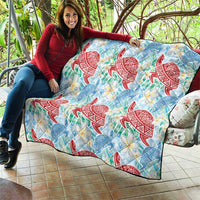 Palaka with Honu and Plumeria Quilt Hawaiian Heritage Spirit - Polynesian Pride