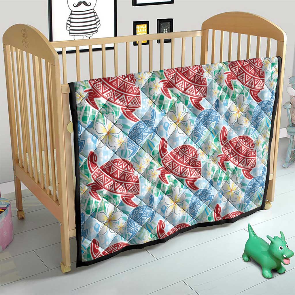 Palaka with Honu and Plumeria Quilt Hawaiian Heritage Spirit - Polynesian Pride