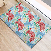 Palaka with Honu and Plumeria Rubber Doormat Hawaiian Heritage Spirit LT9 - Polynesian Pride