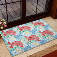 Palaka with Honu and Plumeria Rubber Doormat Hawaiian Heritage Spirit LT9 - Polynesian Pride