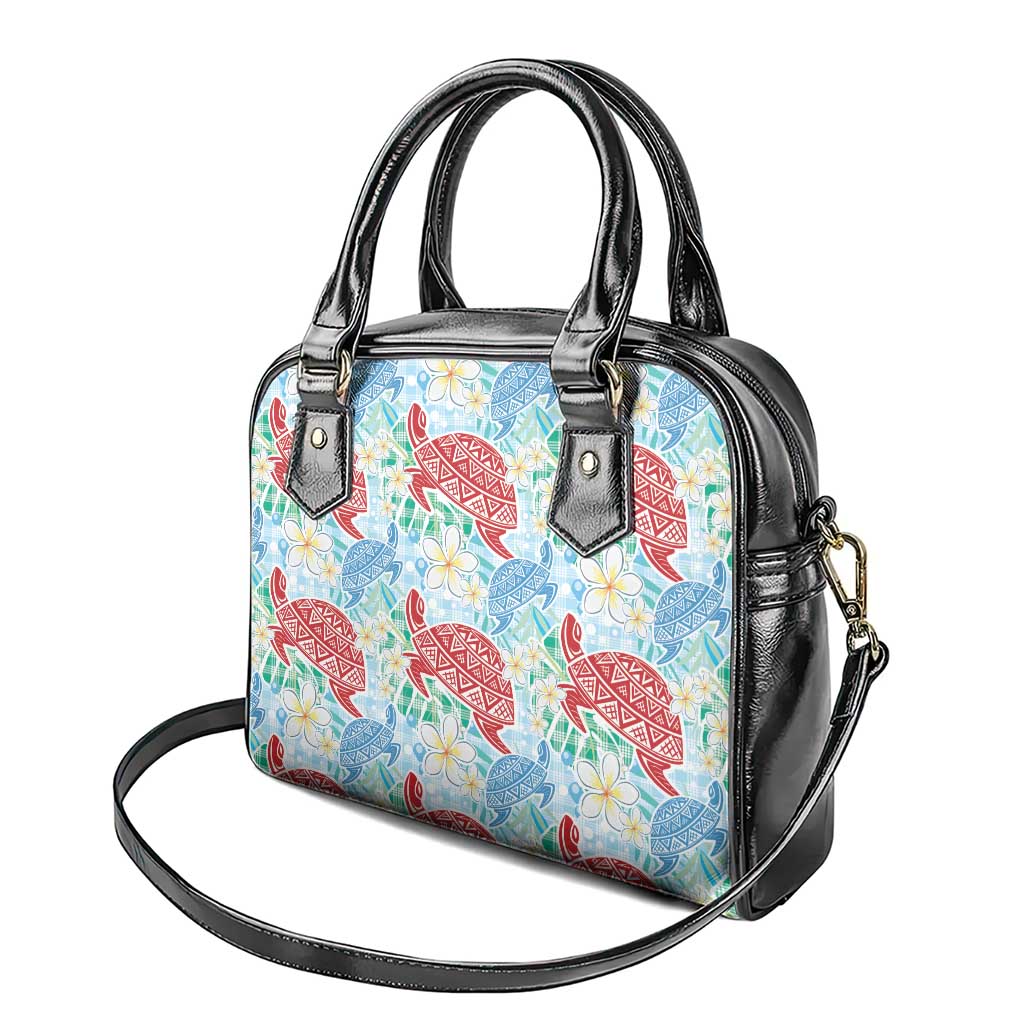 Palaka with Honu and Plumeria Shoulder Handbag Hawaiian Heritage Spirit - Polynesian Pride