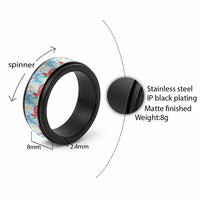 Palaka with Honu and Plumeria Spinner Ring Hawaiian Heritage Spirit - Polynesian Pride