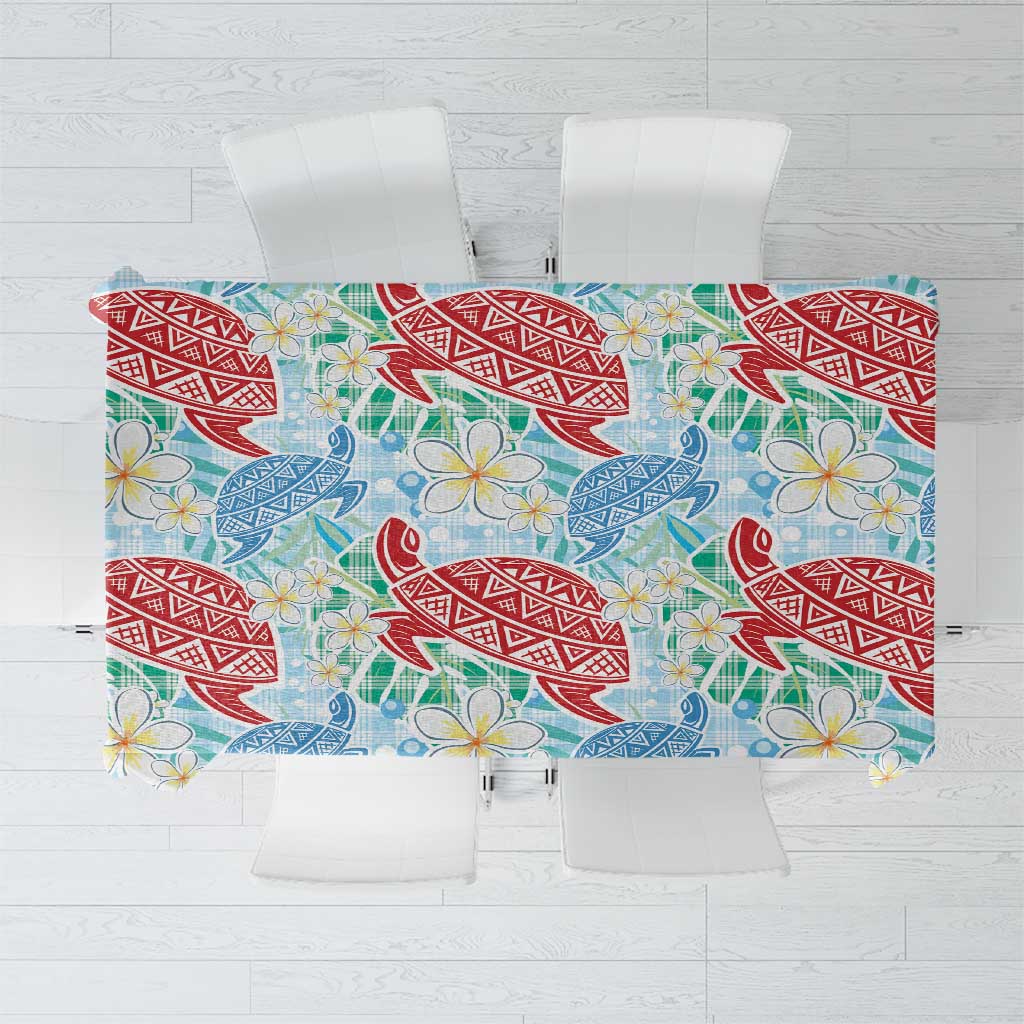 Palaka with Honu and Plumeria Tablecloth Hawaiian Heritage Spirit - Polynesian Pride