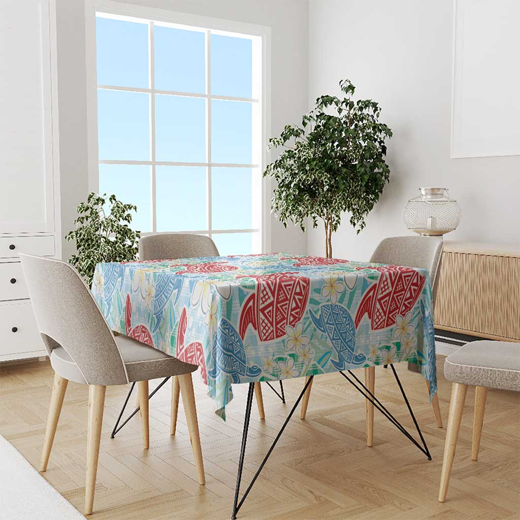 Palaka with Honu and Plumeria Tablecloth Hawaiian Heritage Spirit - Polynesian Pride