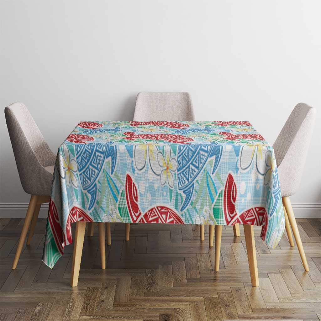 Palaka with Honu and Plumeria Tablecloth Hawaiian Heritage Spirit - Polynesian Pride