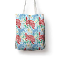 Palaka with Honu and Plumeria Tote Bag Hawaiian Heritage Spirit - Polynesian Pride