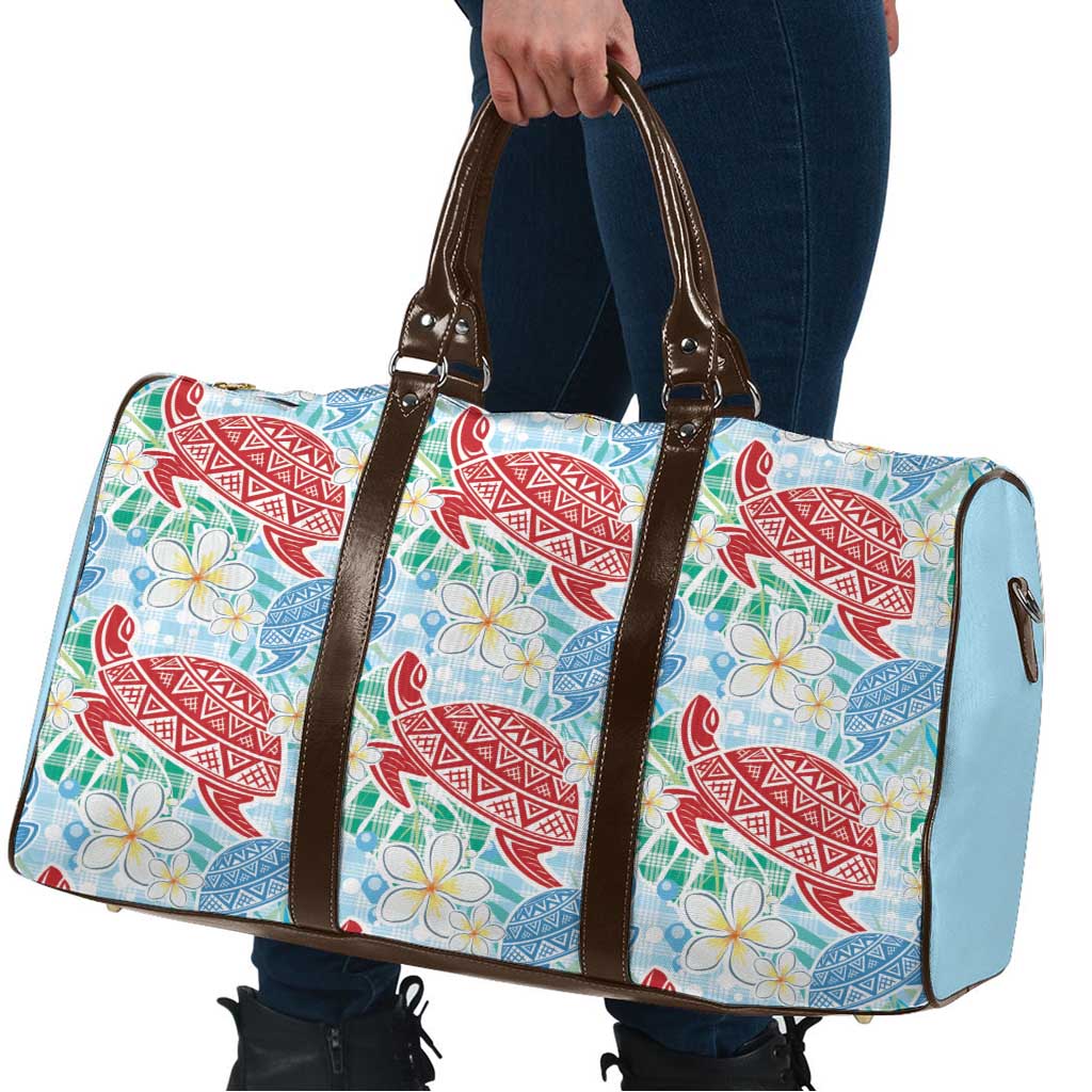 Palaka with Honu and Plumeria Travel Bag Hawaiian Heritage Spirit - Polynesian Pride