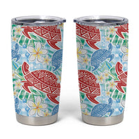 Palaka with Honu and Plumeria Tumbler Cup Hawaiian Heritage Spirit - Polynesian Pride