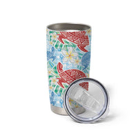 Palaka with Honu and Plumeria Tumbler Cup Hawaiian Heritage Spirit - Polynesian Pride