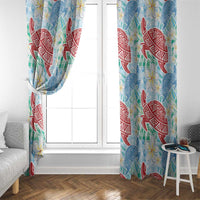 Palaka with Honu and Plumeria Window Curtain Hawaiian Heritage Spirit - Polynesian Pride