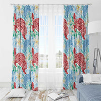 Palaka with Honu and Plumeria Window Curtain Hawaiian Heritage Spirit - Polynesian Pride