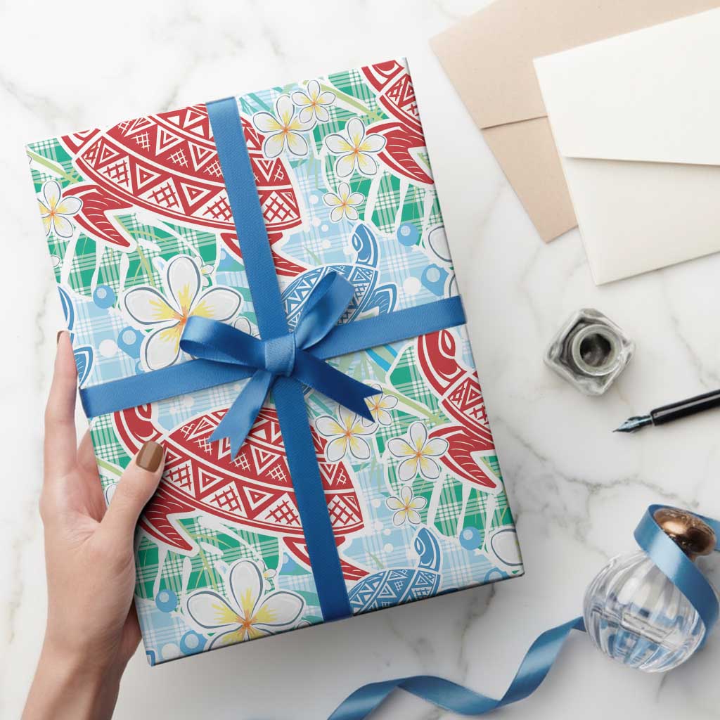 Palaka with Honu and Plumeria Wrapping Paper Hawaiian Heritage Spirit - Polynesian Pride