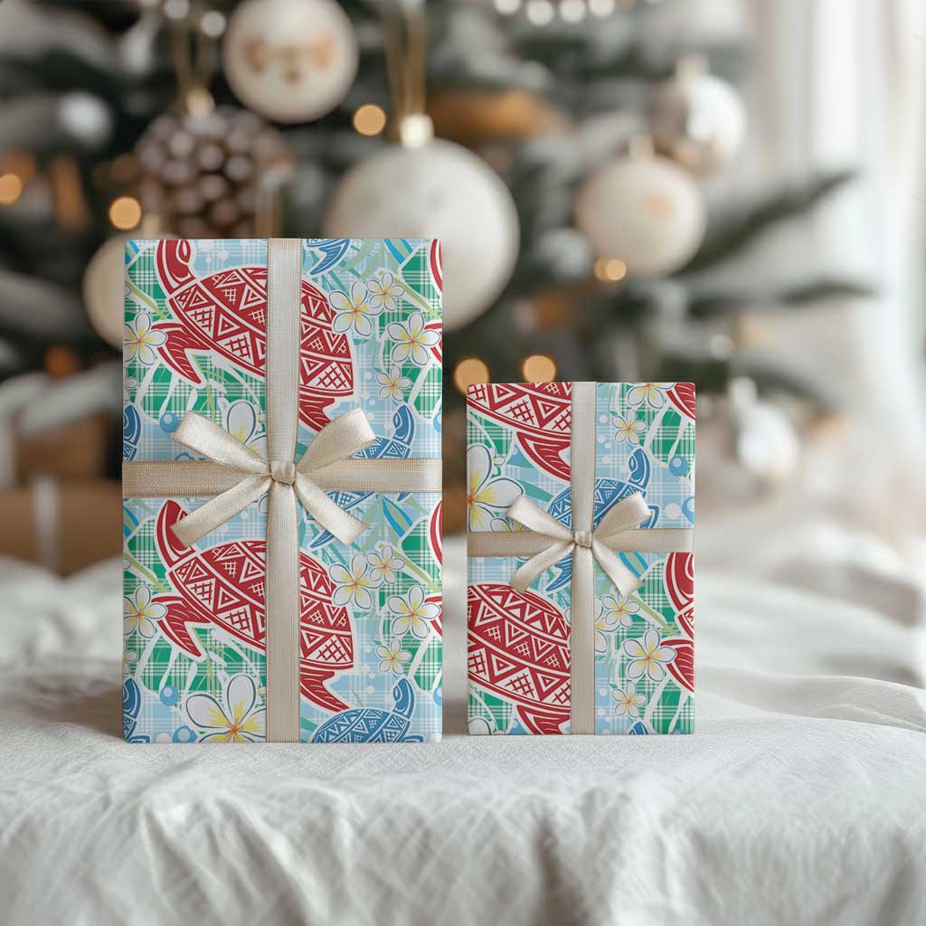 Palaka with Honu and Plumeria Wrapping Paper Hawaiian Heritage Spirit - Polynesian Pride