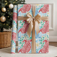 Palaka with Honu and Plumeria Wrapping Paper Hawaiian Heritage Spirit - Polynesian Pride