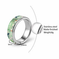 Green Palaka Crane and Flowers Classic Ring Japan Heritage Spirit LT9 - Polynesian Pride