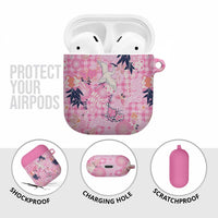 Pink Palaka Crane and Flowers AirPods Case Japan Heritage Spirit LT9 - Polynesian Pride
