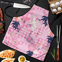 Pink Palaka Crane and Flowers Apron Japan Heritage Spirit LT9 Pink - Polynesian Pride
