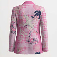 Pink Palaka Crane and Flowers Blazer Japan Heritage Spirit LT9 - Polynesian Pride
