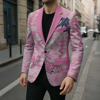 Pink Palaka Crane and Flowers Blazer Japan Heritage Spirit LT9 - Polynesian Pride