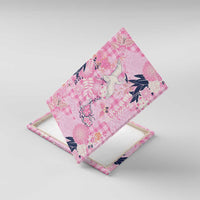 Pink Palaka Crane and Flowers Canvas Wall Art Japan Heritage Spirit LT9 With Frame Pink - Polynesian Pride