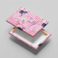 Pink Palaka Crane and Flowers Canvas Wall Art Japan Heritage Spirit LT9 - Polynesian Pride
