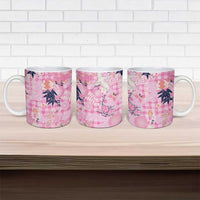 Pink Palaka Crane and Flowers Ceramic Mug Japan Heritage Spirit - Polynesian Pride