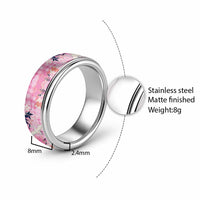 Pink Palaka Crane and Flowers Classic Ring Japan Heritage Spirit LT9 - Polynesian Pride
