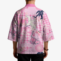 Pink Palaka Crane and Flowers Kimono Japan Heritage Spirit - Polynesian Pride