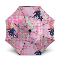 Pink Palaka Crane and Flowers Umbrella Japan Heritage Spirit - Polynesian Pride