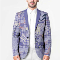 Purple Palaka Crane and Flowers Blazer Japan Heritage Spirit LT9 - Polynesian Pride