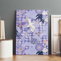 Purple Palaka Crane and Flowers Canvas Wall Art Japan Heritage Spirit LT9 - Polynesian Pride